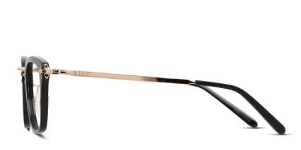 Diff Rue Shiny Black, Gold glasses - Shiny Black / Gold - Side View