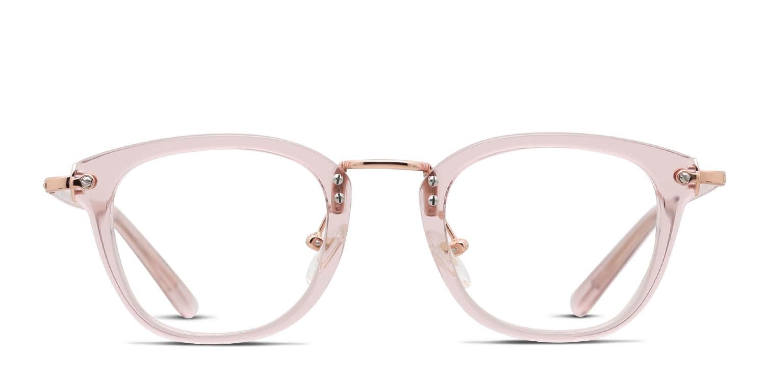 Diff Rue Pink, Clear, Gold glasses - Pink / Clear / Gold - Frontal View
