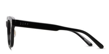 Diff Summer Shiny Black glasses - Shiny Black - Side View