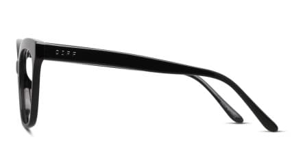 Diff Winston Shiny Black glasses - Shiny Black - Side View