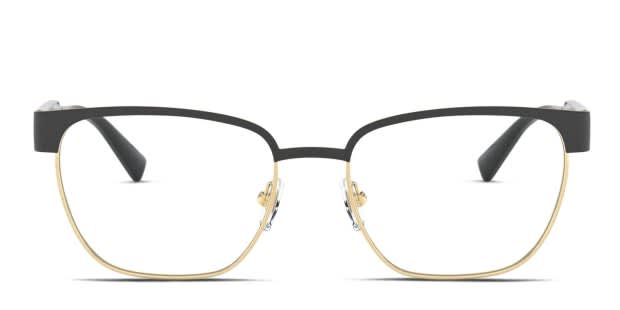 ヴァーチャス　プリズマ Versace VE1264 Black/Gold Eyeglasses | Includes FREE Rx Lenses