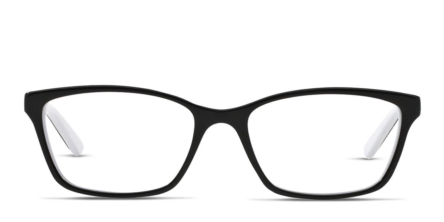 Ralph Lauren RA7044 Shiny Black/White glasses - Shiny Black / White - Frontal View