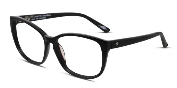 Electric Rosette Shiny Black Eyeglasses Includes FREE Rx Lenses
