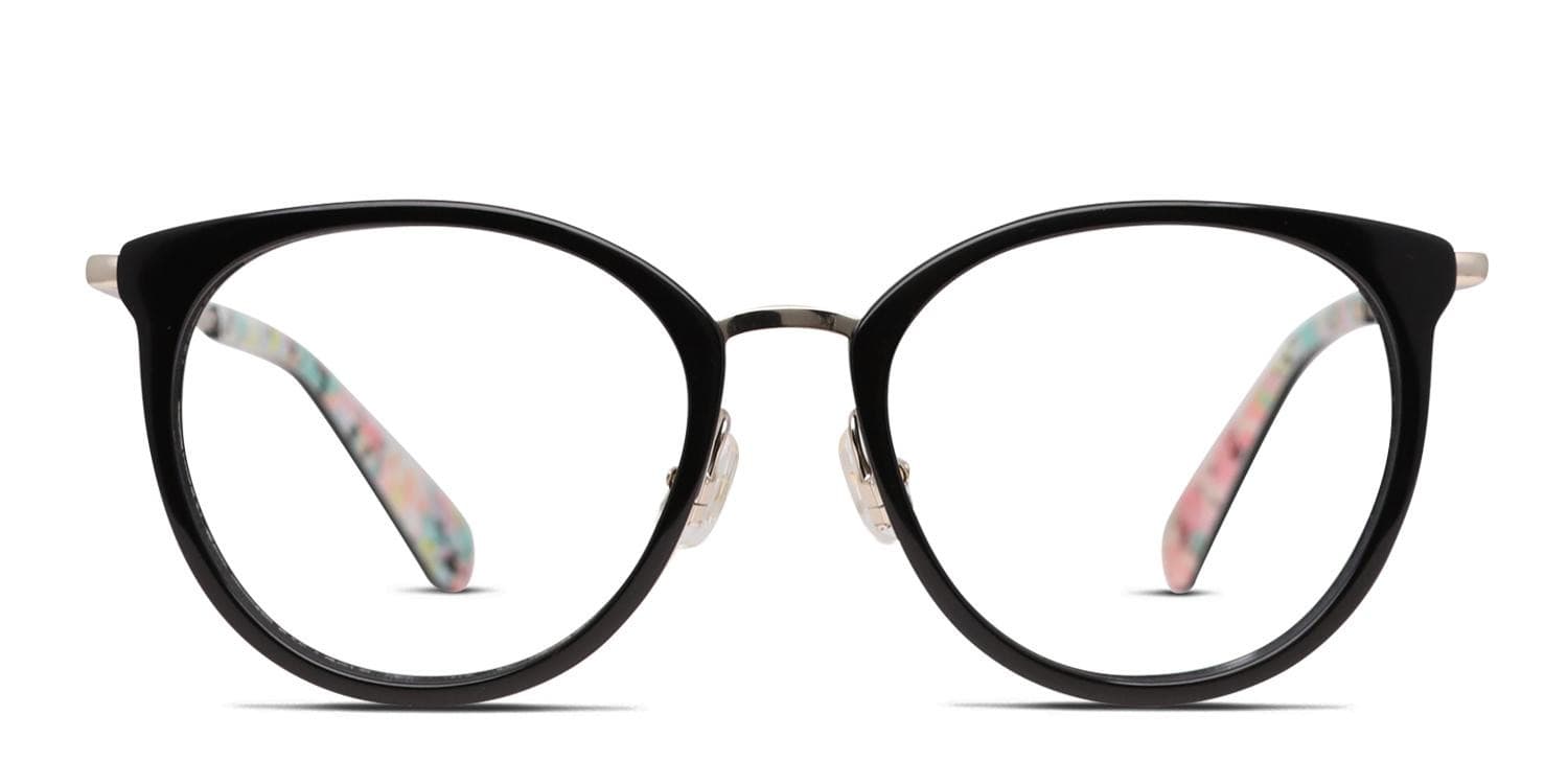 Kate Spade Eliana/G Black/Gold glasses - Black / Gold - Frontal View