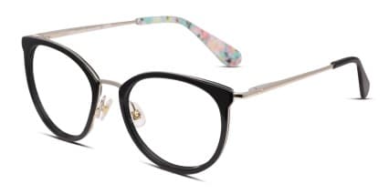 Kate Spade Eliana/G Black/Gold glasses - Black / Gold - Angle View