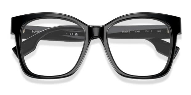 BURBERRY サングラス ブラック Burberry BE2363 Sylvie Shiny Black Eyeglasses | Includes FREE Rx