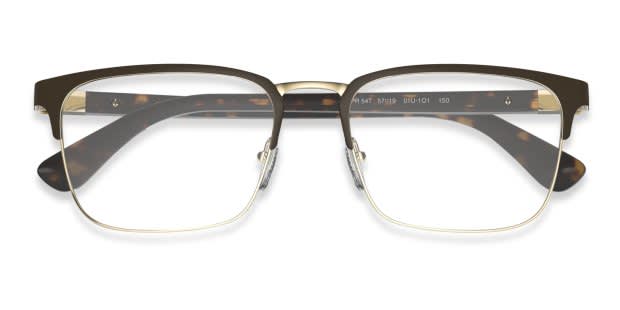 Prada PR 54TV Heritage Brown/Gold Eyeglasses | Includes FREE Rx Lenses