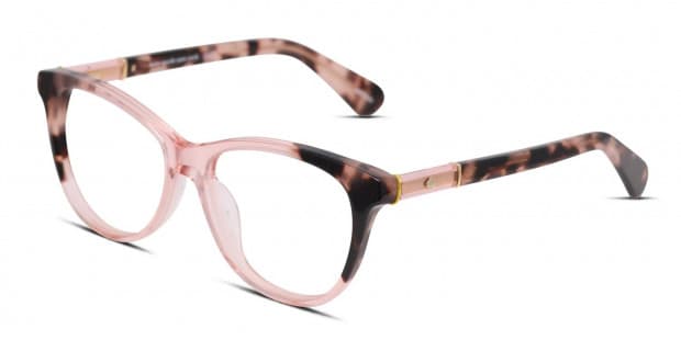 Kate Spade Johnna Pink Clear Tortoise Eyeglasses Includes FREE Rx Lenses