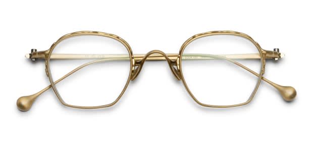 山田蓮着用　culture bank GI GLASS 44-22 Yohji Yamamoto Look 002 Gold Prescription Eyeglasses