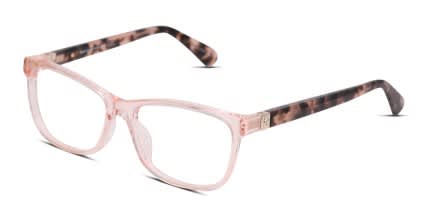 Kate Spade Calley Pink, Clear glasses - Pink / Clear - Angle View