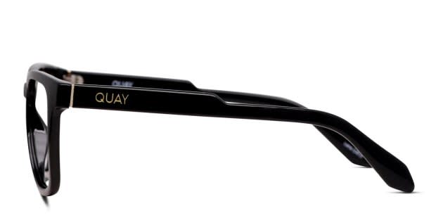 Quay Hardwire Shiny Black Eyeglasses | Includes FREE Rx Lenses display picture 2
