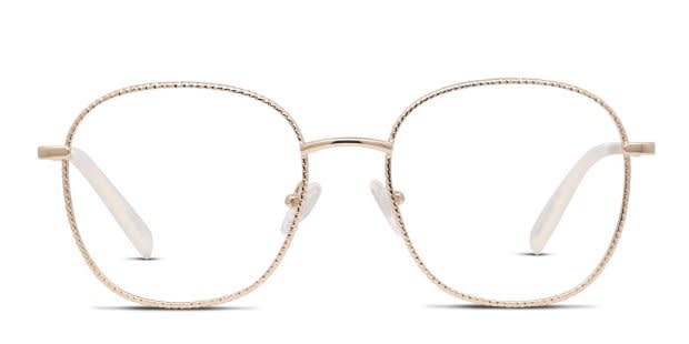 Quay Jezabell Texture Gold Eyeglasses | Includes FREE Rx Lenses