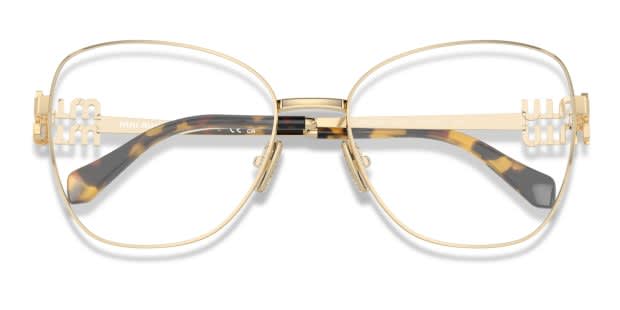 Miu Miu MU 50XV Gold Prescription Eyeglasses