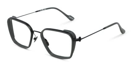 Yohji Yamamoto Look 003 Gray, Black glasses - Gray / Black - Angle View