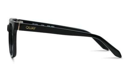 Quay Wired Standard Shiny Black glasses - Shiny Black - Side View