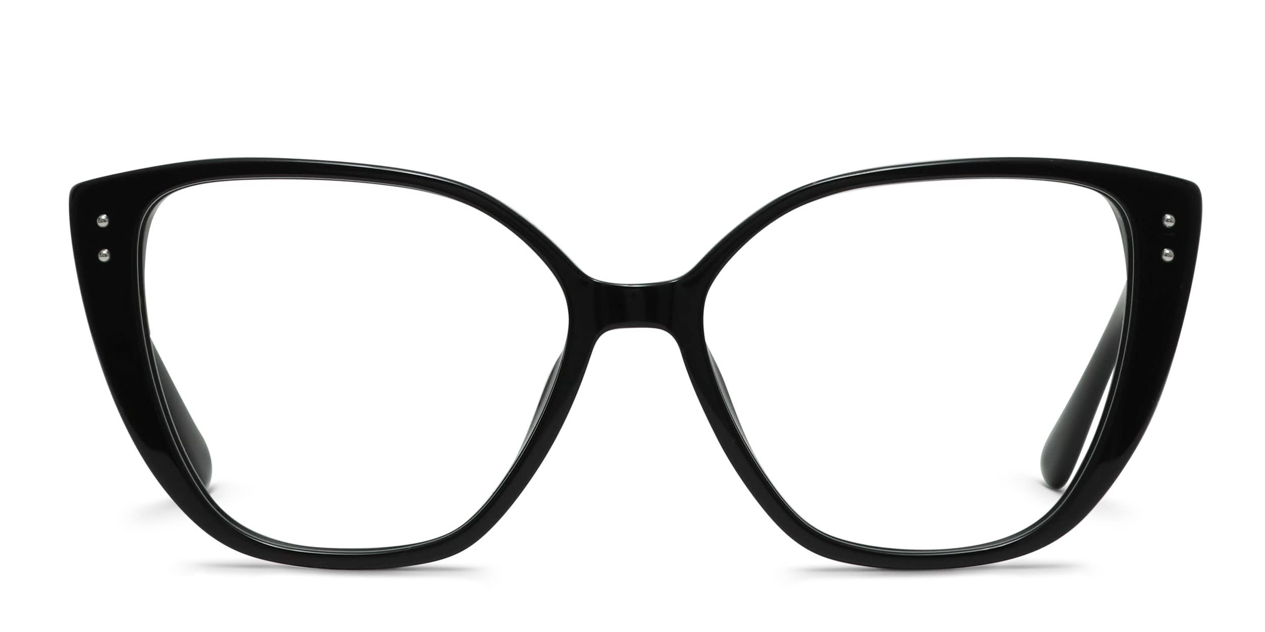 Diff Amelia Shiny Black glasses - Shiny Black - Frontal View