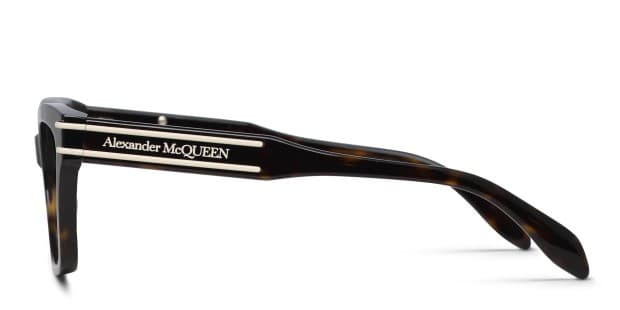 The Alexander McQueen AM0401O is a stylish cat-eye frame
