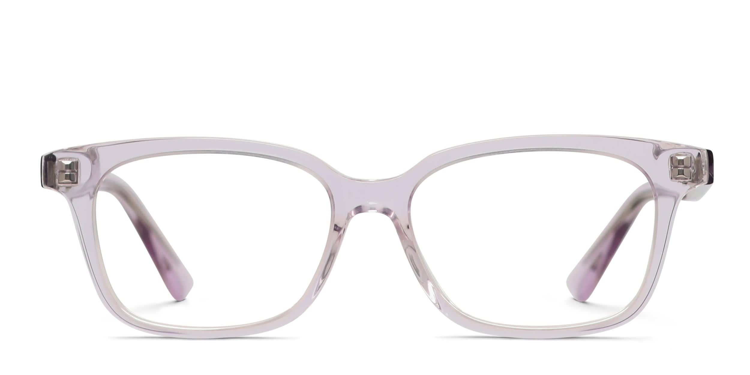 Alexander McQueen AM0464O Purple, Clear glasses - Purple / Clear - Frontal View