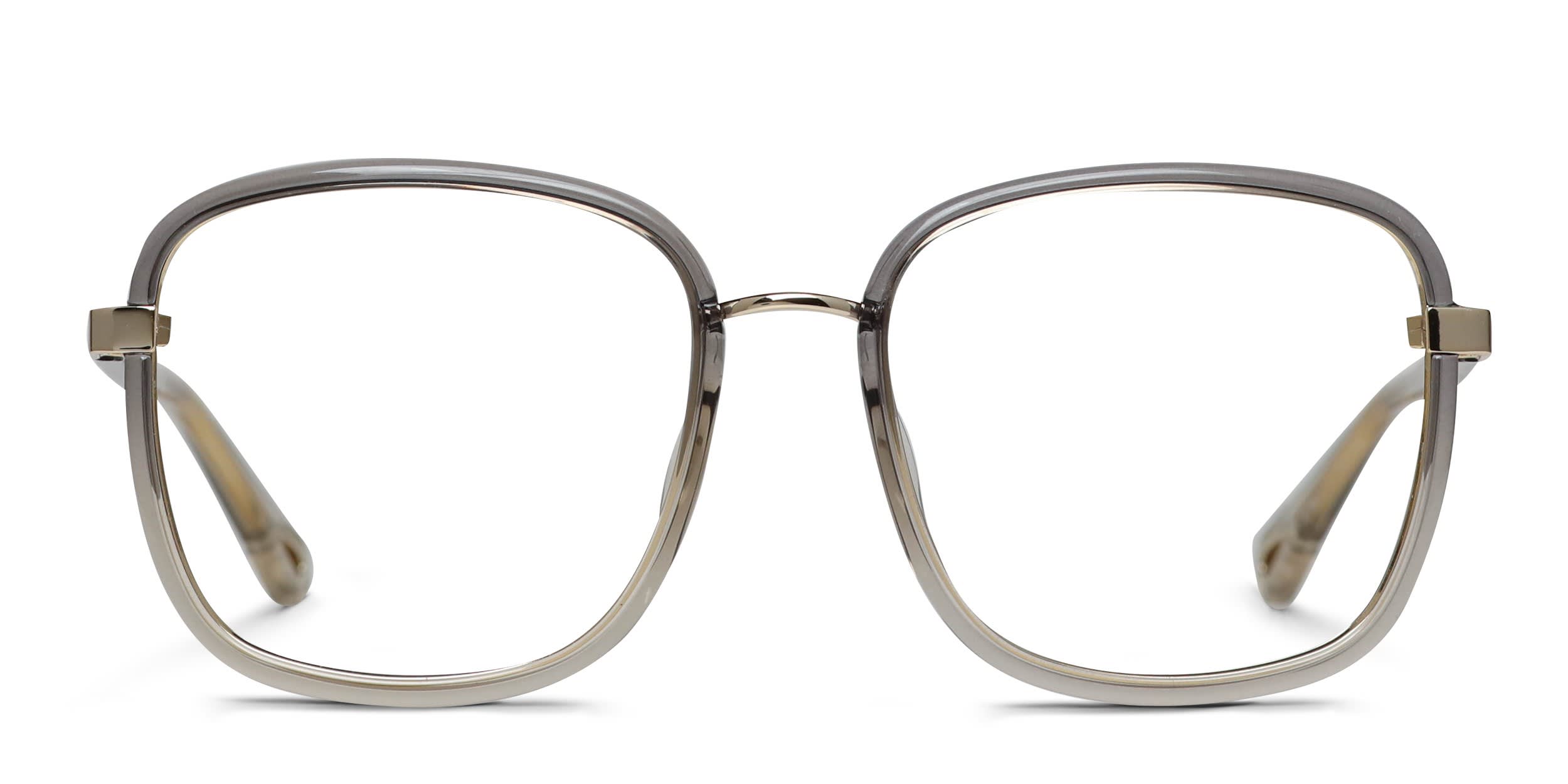 Chloe CH0034O Gray, Clear, Gold glasses - Gray / Clear / Gold - Frontal View