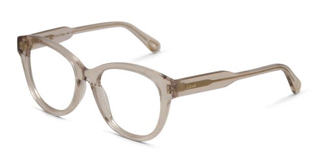 The Chloé CH0163O is a stylish cat-eye frame purring with feminine