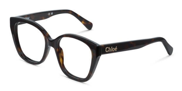 The Chloé CH0241O is a stylish full-rim frame with subtle cat-eye