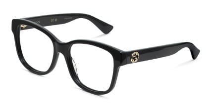 Gucci GG0038ON Shiny Black glasses - Shiny Black - Angle View