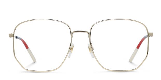 NEW Gucci GG0396O Gold Metal Angled Eyeglasses Frames Gucci GG0396O 002 Geometric Gold Eyeglasses | SmartBuyGlasses US main image 4