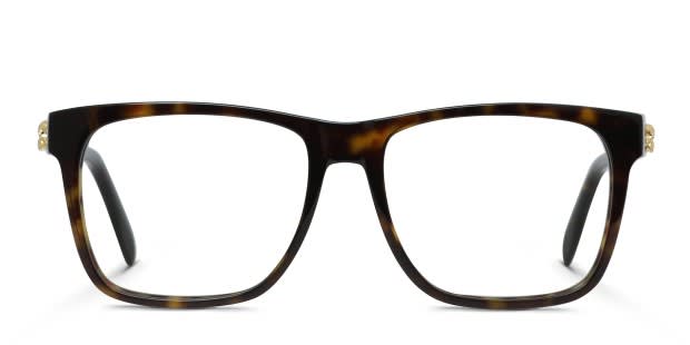 The Alexander McQueen AM0282O is a slick rectangular frame