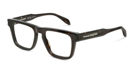 Alexander McQueen AM0400O Brown, Tortoise glasses - Brown / Tortoise - Angle View