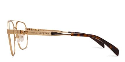 Alexander McQueen AM0459O Gold glasses - Gold - Side View