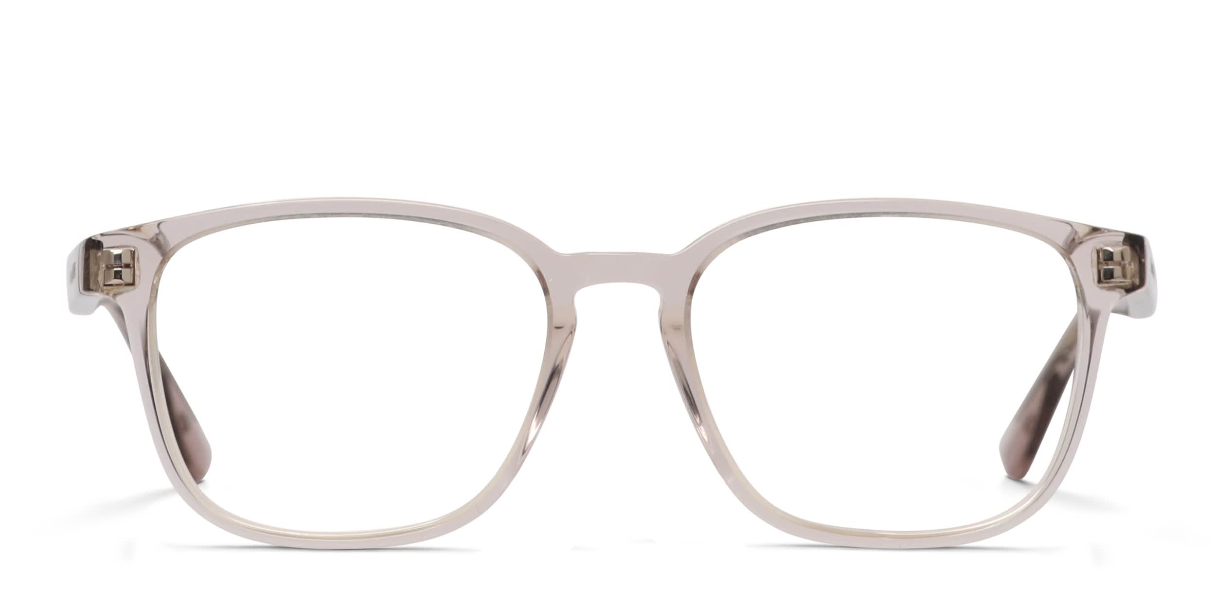 Alexander McQueen AM0462O Beige, Clear glasses - Beige / Clear - Frontal View