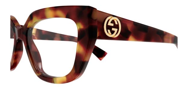 Gucci Brown tortoiseshell frame GUCCI written in gold on sides Gucci GG1338S M (54 - 19) with Brown lenses and Tortoise  main image 4