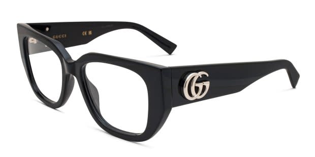 GUCCI ブラック サングラス 52-19-135 Gucci GG1952O Shiny Black Prescription Eyeglasses