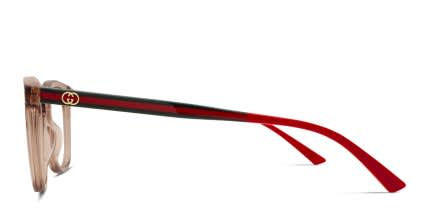 Gucci GG1990O Brown, Clear glasses - Brown / Clear - Side View