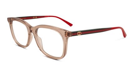 Gucci GG1990O Brown, Clear glasses - Brown / Clear - Angle View