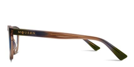 Alexander McQueen AM0569O Green, Brown glasses - Green / Brown - Side View