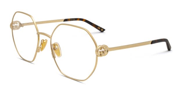 The Gucci GG2048O is a bold geometric frame crafted entirely from
