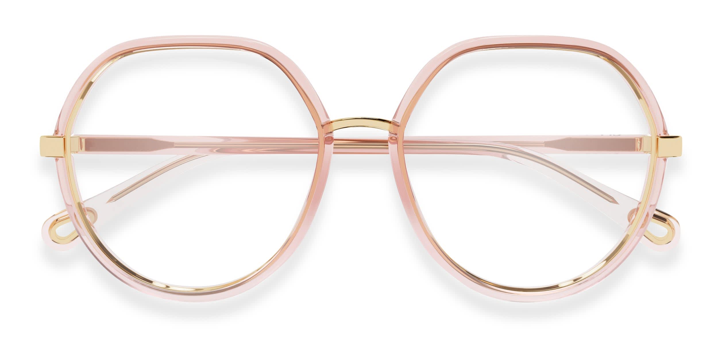 Chloe CH0131O Pink, Gold glasses - Pink / Gold - Frontal View