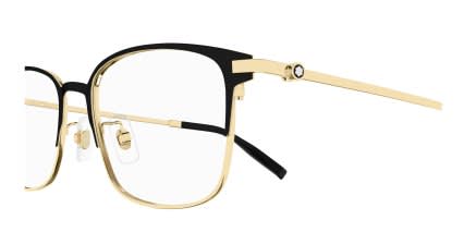 Montblanc MB0314OA Black, Gold glasses - Black / Gold - Side View