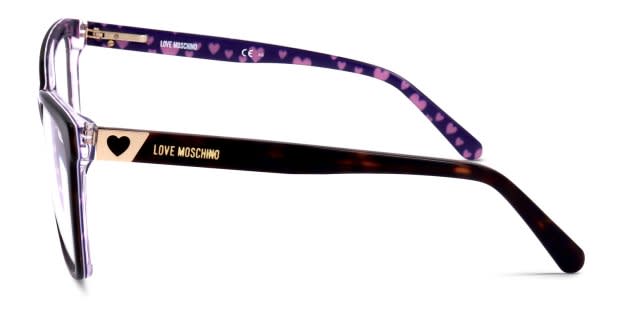 The Moschino MOL586 in tortoise is a stylish frame with a modern