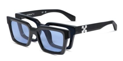 Off-White OW9000 Shiny Black w/Clip-On glasses - Shiny Black - Angle View
