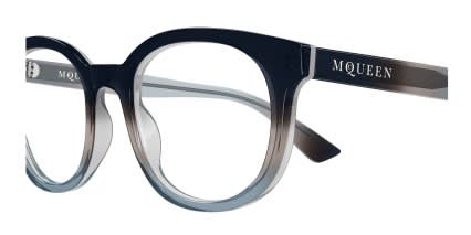 Alexander McQueen AM0567O Gray, Blue glasses - Gray / Blue - Side View