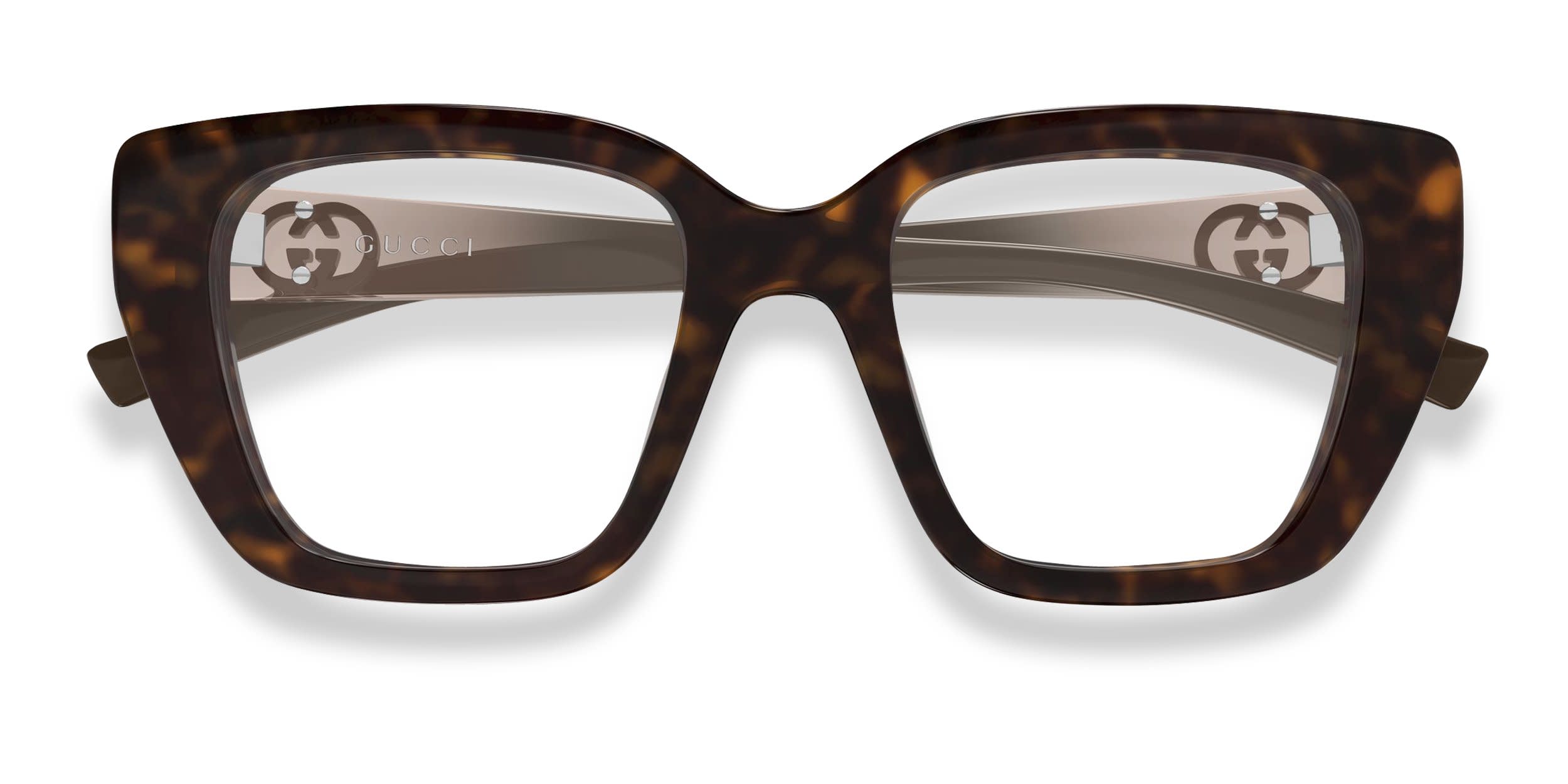 The Gucci GG2028O in tortoise is a fashionable frame with a