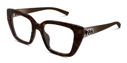 Gucci GG2028O Tortoise glasses - Tortoise - Angle View