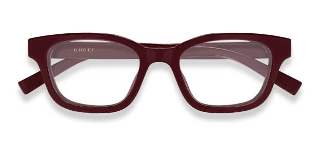 The Gucci GG2103OL in red is a stylish frame with a modern
