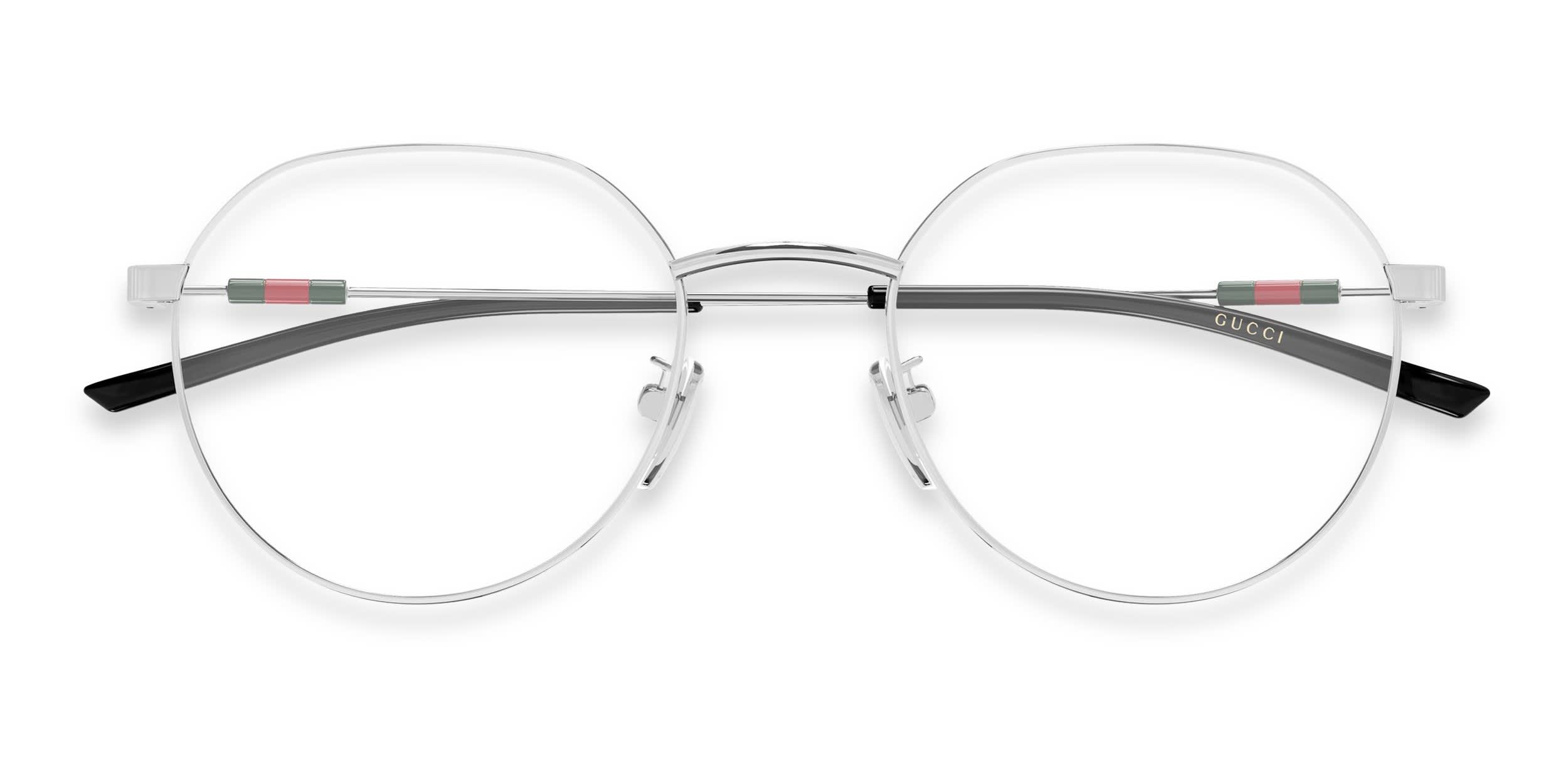 The Gucci GG2141OK in silver is a stylish frame with a modern