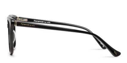 Florence by Mills 1022 Shiny Black glasses - Shiny Black - Side View