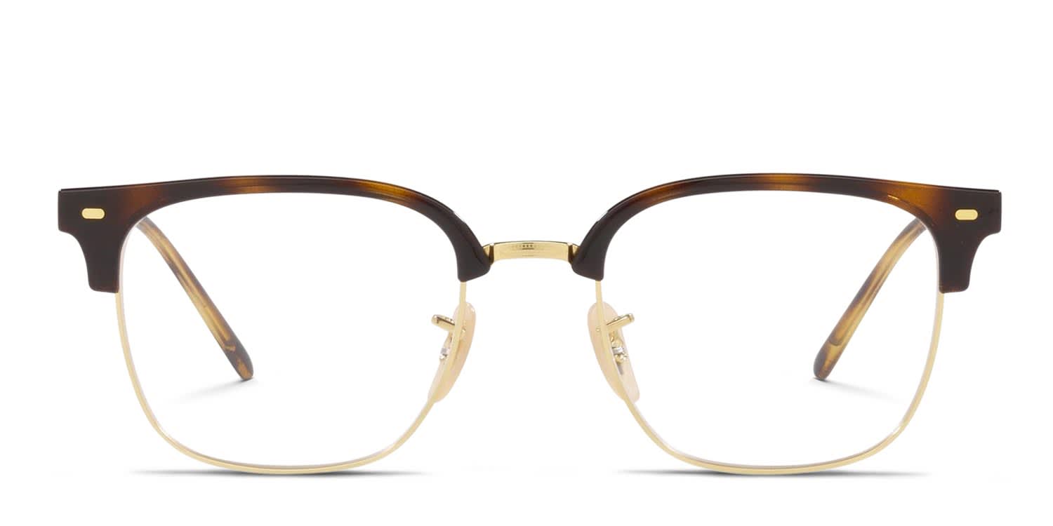 Ray-Ban RX7216F New Clubmaster Tortoise, Gold glasses - Tortoise / Gold - Frontal View