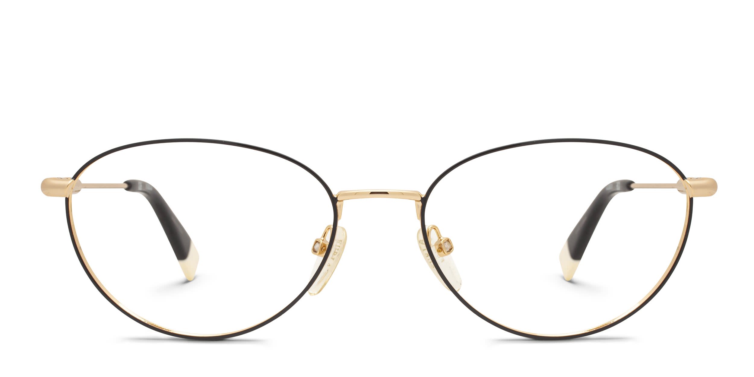 Furla VFU302 Black, White, Gold glasses - Black / White / Gold - Frontal View