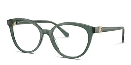 Swarovski SK2078 Clear, Green glasses - Clear / Green - Angle View